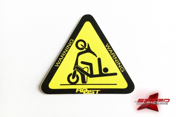 sticker ROOST, Warning, yellow-black