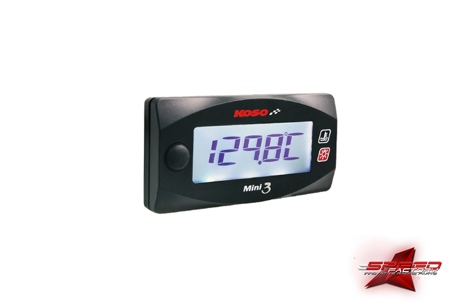 Thermometer / Temperaturmesser KOSO Mini 3, Digital, mit 2  Temperaturanzeigen (0-120 °C), Airtech - 50cc 2T, Adly Moto (Her Chee), Shop 2-Takt
